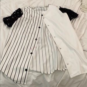 Beautiful sparkly fake baseball jersey